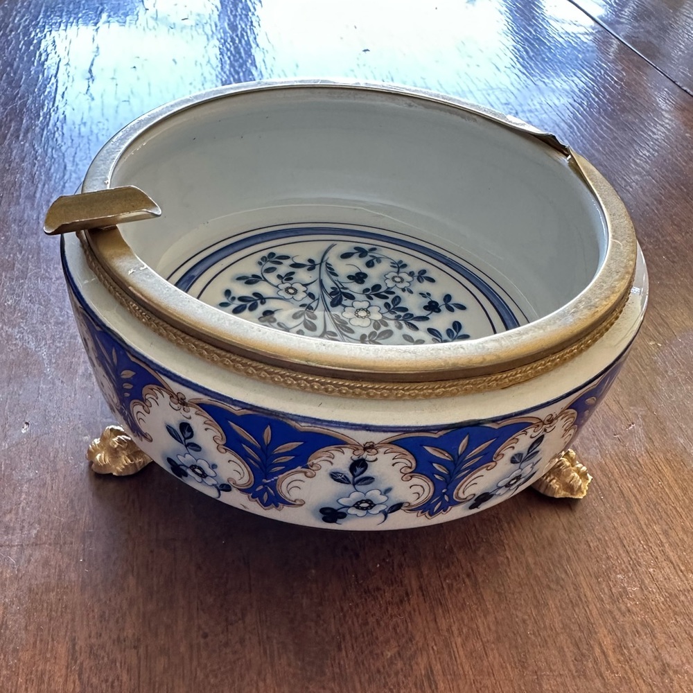 Vintage Small JB Hirsch Ashtray Porcelain Signed Hand painted